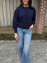 Load image into Gallery viewer, The Tiny Big Sister Navy Buttoned Cardigan