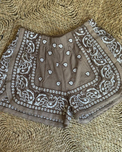 Load image into Gallery viewer, Embroidered Bandana Shorts Brown