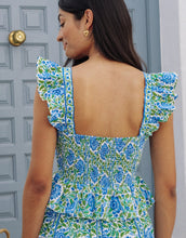 Load image into Gallery viewer, Pink City Prints Freya Top in Peacock Border