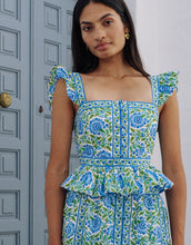Load image into Gallery viewer, Pink City Prints Freya Top in Peacock Border