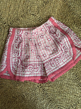 Load image into Gallery viewer, Embroidered Bandana Shorts Pink Gingham Check
