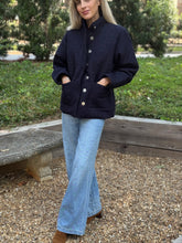 Load image into Gallery viewer, Antik Batik Bao Quilted Fil-coupe Jacket in Navy