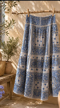 Load image into Gallery viewer, Embroidered Bandana Skirt in Light Blue-One Size