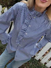 Load image into Gallery viewer, APOF Annemone Blue and White Striped