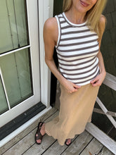 Load image into Gallery viewer, Hartford Terrya Tank Ecru and Brown Stripe