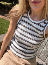 Load image into Gallery viewer, Hartford Terrya Tank Ecru and Brown Stripe
