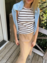 Load image into Gallery viewer, Hartford Terrya Tank Ecru and Brown Stripe