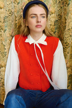 Load image into Gallery viewer, The Tiny Big Sister Red Buttoned Vest