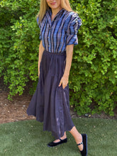 Load image into Gallery viewer, Thierry Colson Verde Skirt in Jacobean Scallops-Navy