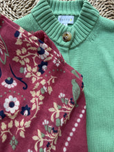 Load image into Gallery viewer, Maison Lecomte Flament Secret Garden Raspberry Scarf in Wool/Silk Blend