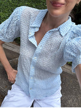 Load image into Gallery viewer, Masscob Tambora Top in Blue Vichy Check