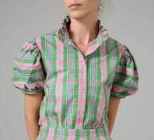 Load image into Gallery viewer, Thierry Colson Vike Blouse in Green and Pink Check