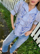 Load image into Gallery viewer, Thierry Colson Vita Blouse in Blue Wildflower Embroidery