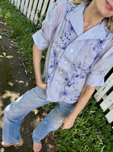 Load image into Gallery viewer, Thierry Colson Vita Blouse in Blue Wildflower Embroidery