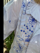 Load image into Gallery viewer, Thierry Colson Vita Blouse in Blue Wildflower Embroidery