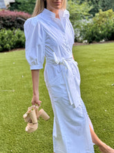 Load image into Gallery viewer, Destree Amoako White Poplin Puff Sleeve Maxi Dress