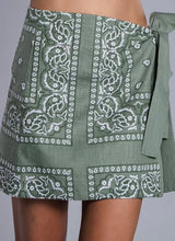 Load image into Gallery viewer, Embroidered Bandana Pareo- Olive Green-Size Medium/Large