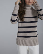 Load image into Gallery viewer, State of Cotton Wynn Cotton Sweater in Oatmeal and Navy