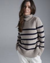 Load image into Gallery viewer, State of Cotton Wynn Cotton Sweater in Oatmeal and Navy