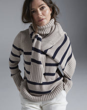 Load image into Gallery viewer, State of Cotton Wynn Cotton Sweater in Oatmeal and Navy
