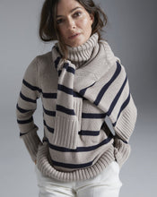 Load image into Gallery viewer, State of Cotton Wynn Cotton Sweater in Oatmeal and Navy
