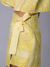 Load image into Gallery viewer, Embroidered Bandana Pareo- Yellow/Navy Check/Brown