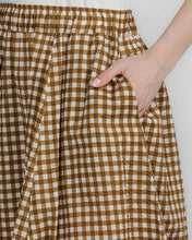 Load image into Gallery viewer, TLP Lulu Skirt in Chestnut Gingham Check
