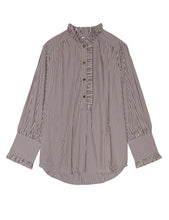 Load image into Gallery viewer, APOF Agata Blouse in Brown and White Stripe
