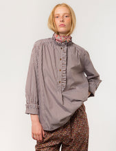 Load image into Gallery viewer, APOF Agata Blouse in Brown and White Stripe
