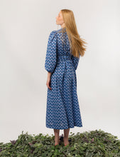 Load image into Gallery viewer, APOF Maya Dress in Chevron Blue Liberty Print
