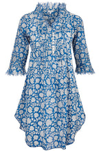Load image into Gallery viewer, Annabel Blue China Blue Flower Shorter Kaftan/Cover-up
