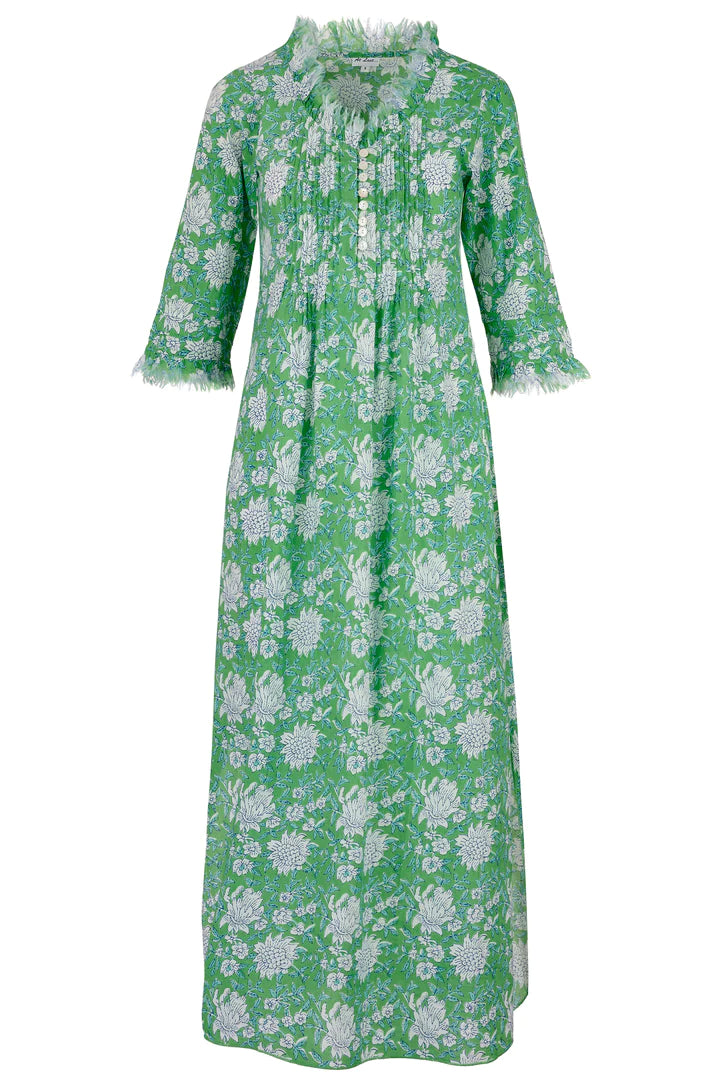 Annabel Green Floral Cotton Maxi Dress/Cover-up