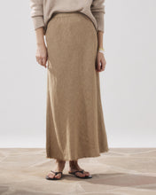 Load image into Gallery viewer, Hartford Linen Julie Skirt in Dune with Fringe Hemline
