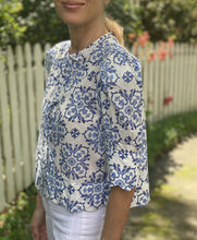 Load image into Gallery viewer, Andion Blue and White Barbara Blouse
