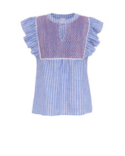 Load image into Gallery viewer, Loretta Caponi Hand Embroidered Sestri Top
