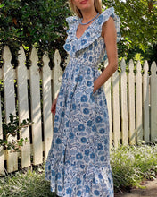 Load image into Gallery viewer, Daydress Blue Poppie Birdie Dress
