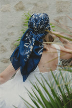 Load image into Gallery viewer, Maison Lecomte Flament Fine Cotton Voile Bandana Scarf in Navy
