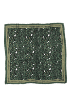 Load image into Gallery viewer, Maison Lecomte Flament Leopard Scarf In Green/Navy Wool/Silk Blend
