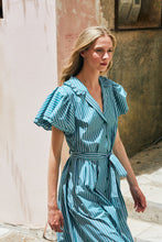 Load image into Gallery viewer, Evi Grintela Livi Dress in Green Stripes
