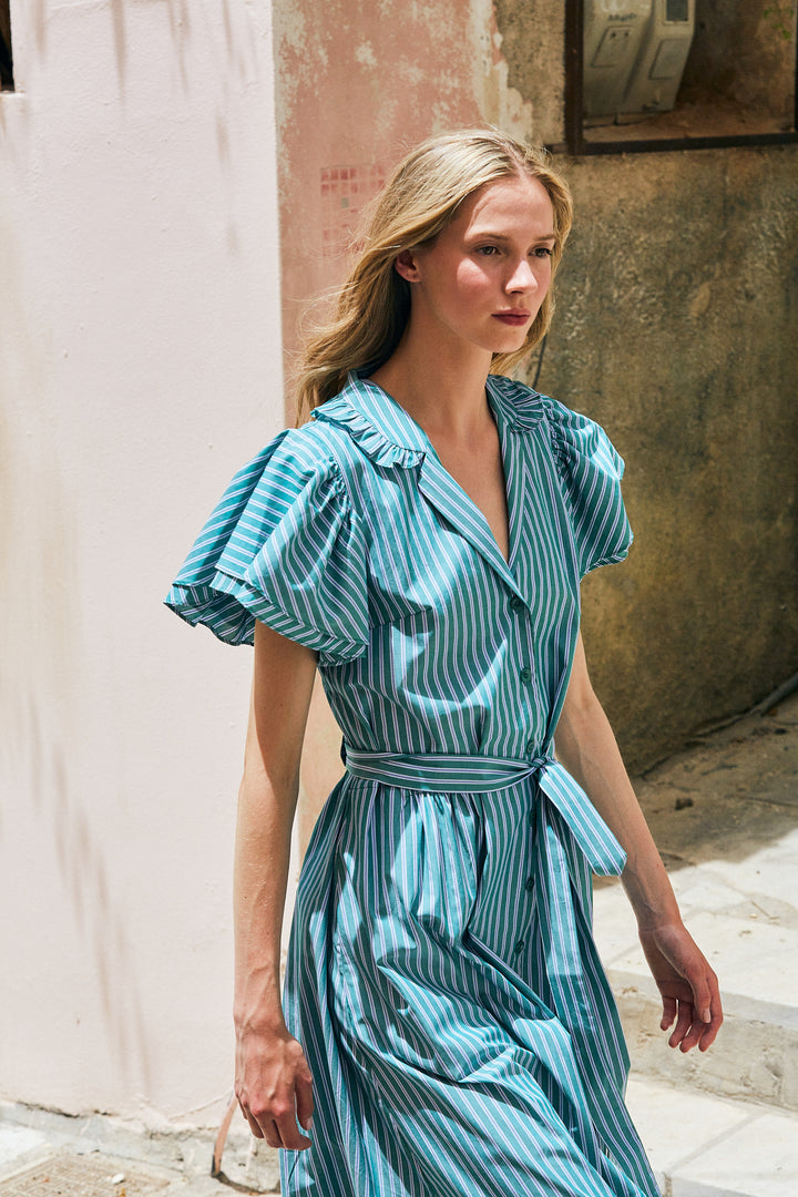 Evi Grintela Livi Dress in Green Stripes