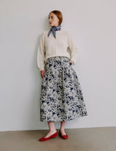 Load image into Gallery viewer, APOF Bodil Skirt in Blue Palm Escape
