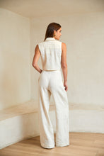 Load image into Gallery viewer, Alina Ivory Linen Wide Leg Pants
