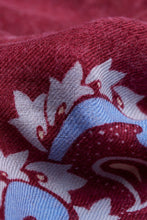 Load image into Gallery viewer, Maison Lecomte Flament Wool and Cashmere Floral Bandana Scarf in Bugundy
