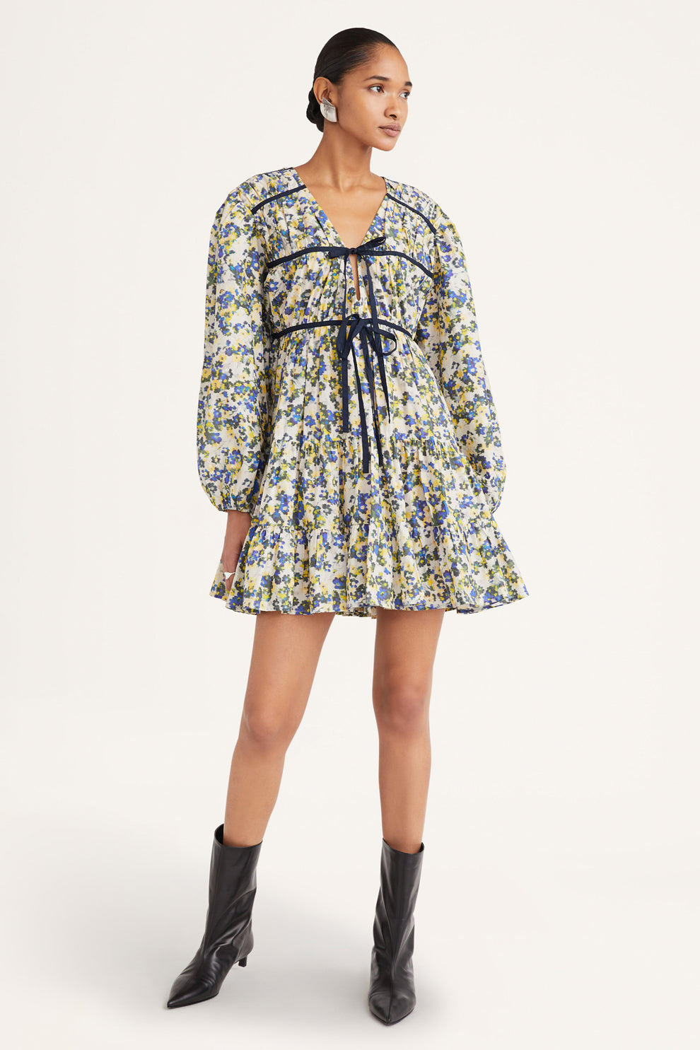 Merlette Blue Floral Print Lasse Dress