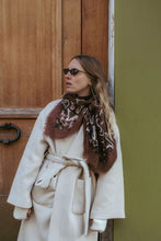 Load image into Gallery viewer, Maison Lecomte Flament Wool and Silk Bandana Scarf in Chocolate Brown
