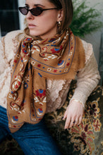 Load image into Gallery viewer, Maison Lecomte Flament Secret Garden Camel Scarf in Wool/Silk Blend
