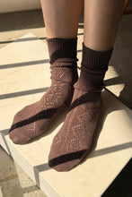 Load image into Gallery viewer, Le Bon Shoppe Chocolate Pointelle Socks
