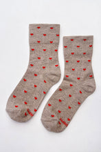 Load image into Gallery viewer, Le Bon Shoppe Latte/Red Heart Socks

