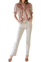 Load image into Gallery viewer, Loretta Caponi Milvia Blouse in Smocked Pergola of Roses
