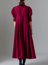 Load image into Gallery viewer, Thierry Colson Venetia Dress Plum Corduroy
